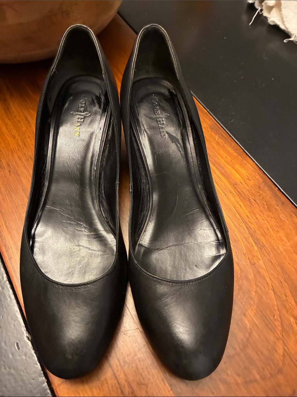 Cole Haan Black Leather Classic Wedge Pumps 8.5 - Picture 12 of 16